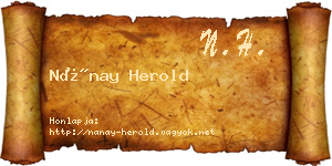 Nánay Herold névjegykártya
